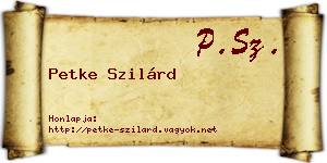 Petke Szilárd névjegykártya