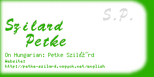 szilard petke business card